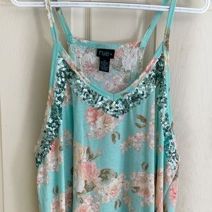 Rue21 flowy plus-size tank with sequins. Size 2x.